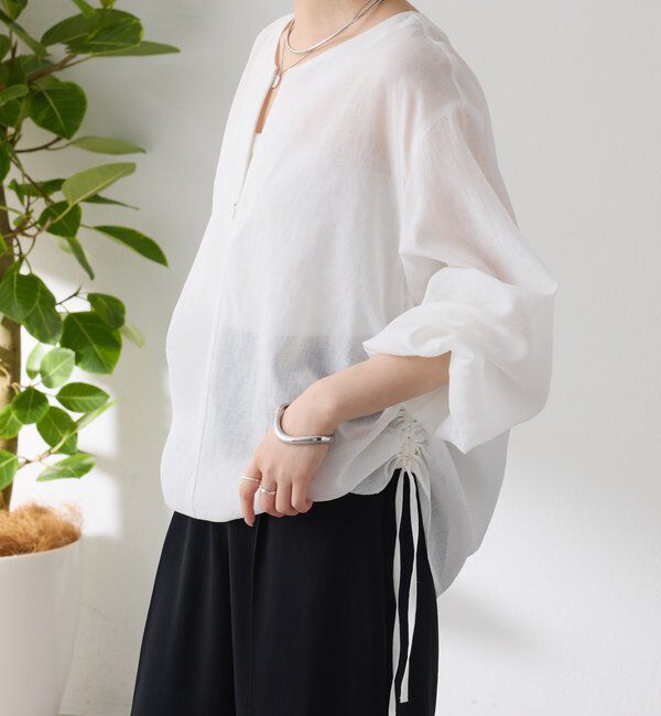  「《人気アイテム再販売！》ジップドロストブラウス」|シャツ・ブラウス|