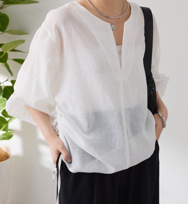  「《人気アイテム再販売！》ジップドロストブラウス」|シャツ・ブラウス|