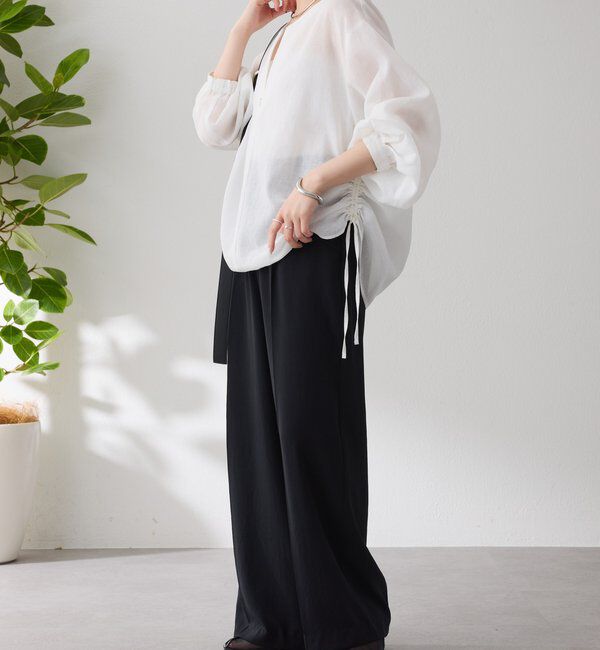  「《人気アイテム再販売！》ジップドロストブラウス」|シャツ・ブラウス|