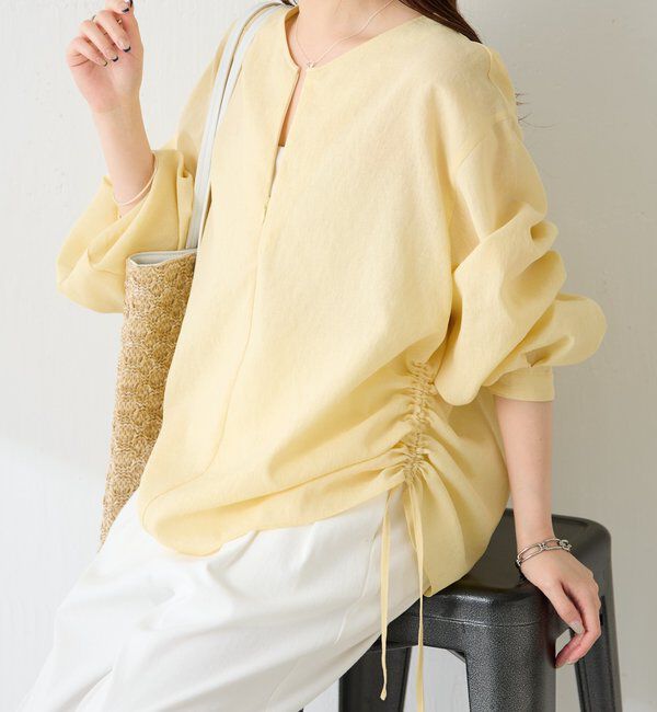  「《人気アイテム再販売！》ジップドロストブラウス」|シャツ・ブラウス|レモンイエロー