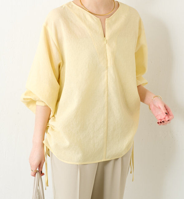  「《人気アイテム再販売！》ジップドロストブラウス」|シャツ・ブラウス|