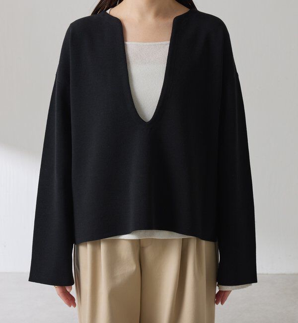  「Vネックバスクニット」|ニット・セーター|