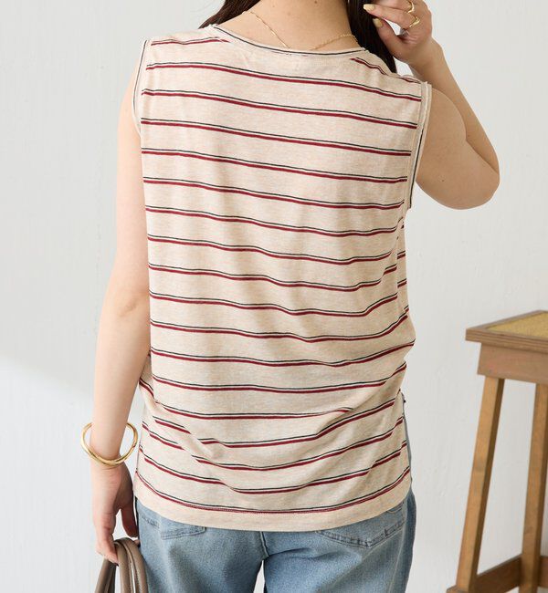  「シアーボーダーナンバーロゴノースリーブ」|Tシャツ・カットソー|