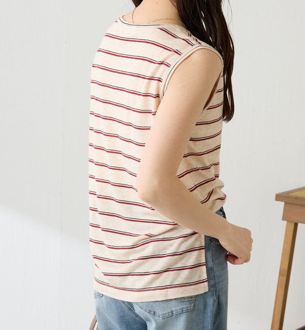  「シアーボーダーナンバーロゴノースリーブ」|Tシャツ・カットソー|