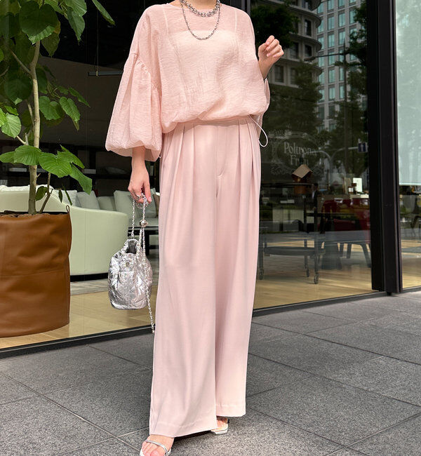  「【累計販売数3万枚突破/21色4サイズ展開！】タックワイドパンツ」|チノ|