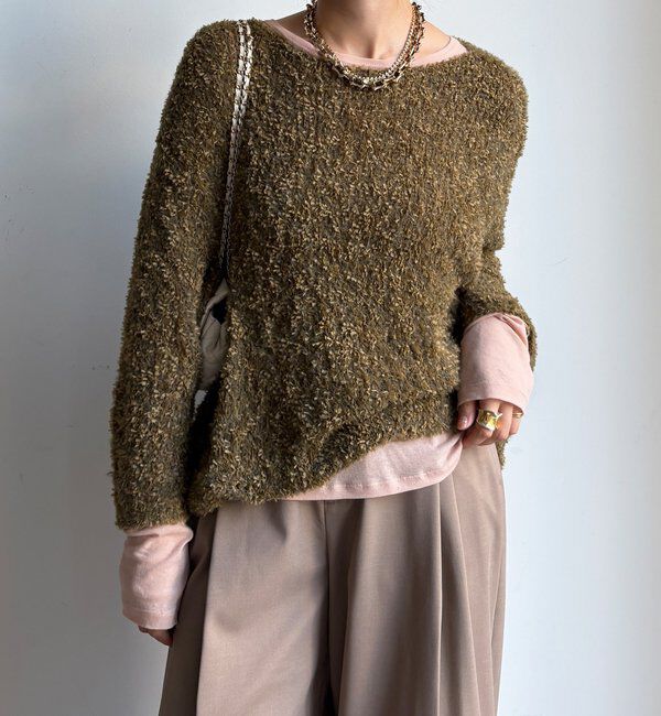  「リボンヤーンフェザープルオーバー」|ニット・セーター|