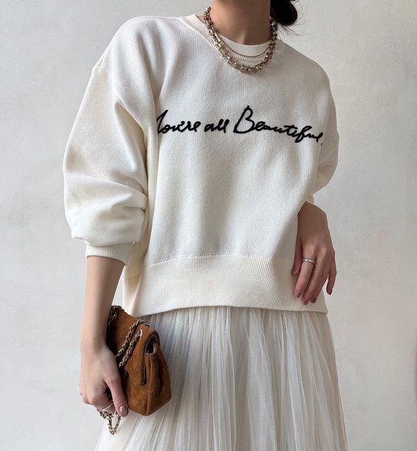  「【WEB限定】スウエットライクロゴニット」|ニット・セーター|