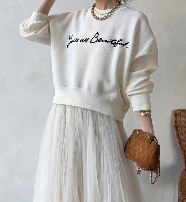  「【WEB限定】スウエットライクロゴニット」|ニット・セーター|