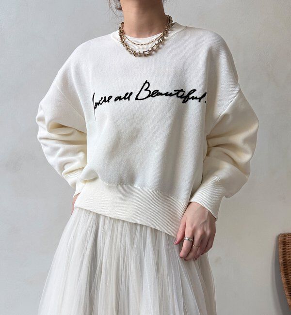  「【WEB限定】スウエットライクロゴニット」|ニット・セーター|