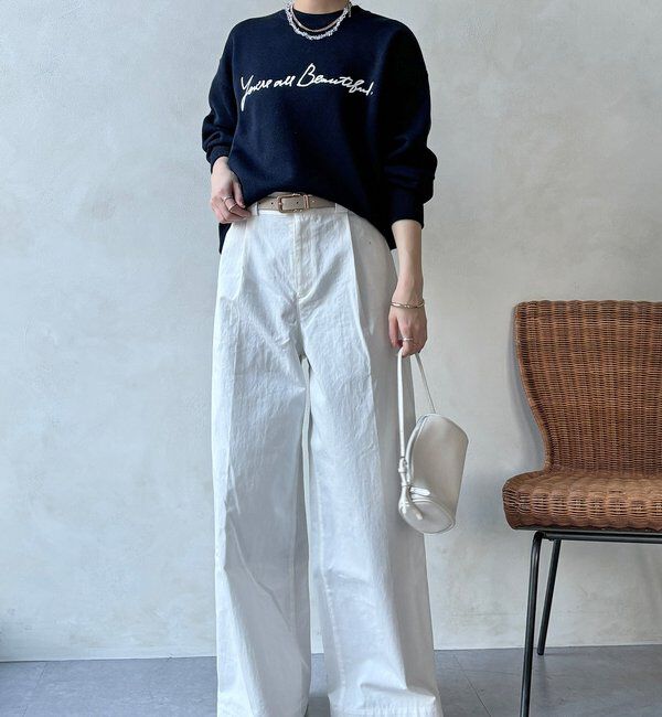  「【WEB限定】スウエットライクロゴニット」|ニット・セーター|