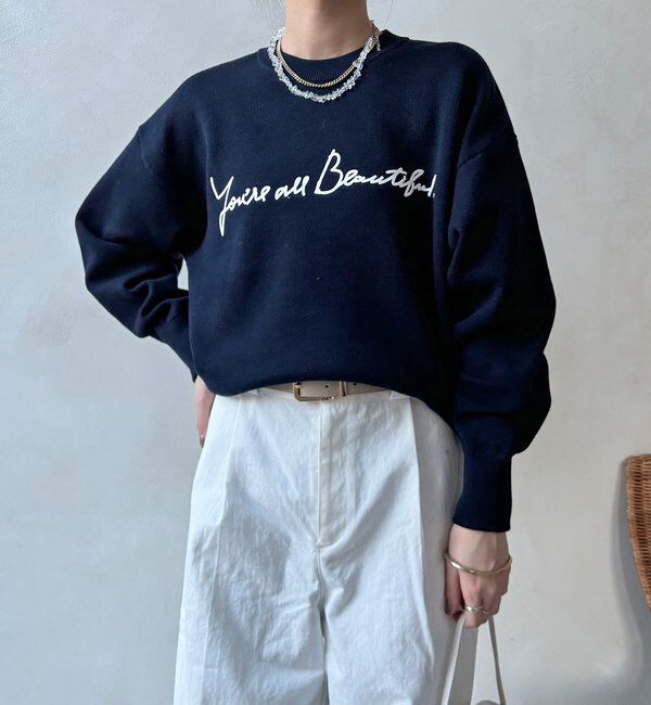  「【WEB限定】スウエットライクロゴニット」|ニット・セーター|