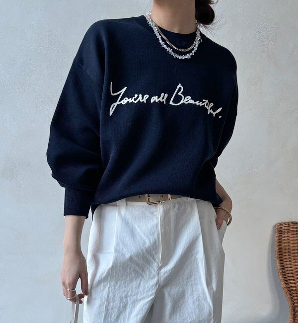  「【WEB限定】スウエットライクロゴニット」|ニット・セーター|