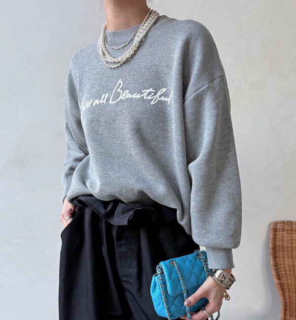  「【WEB限定】スウエットライクロゴニット」|ニット・セーター|