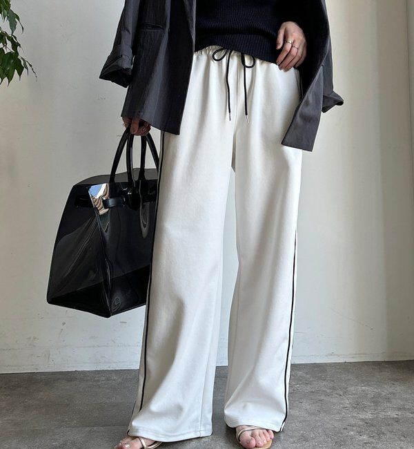  「【WEB限定】サイドライントラックパンツ」|チノ|オフホワイト