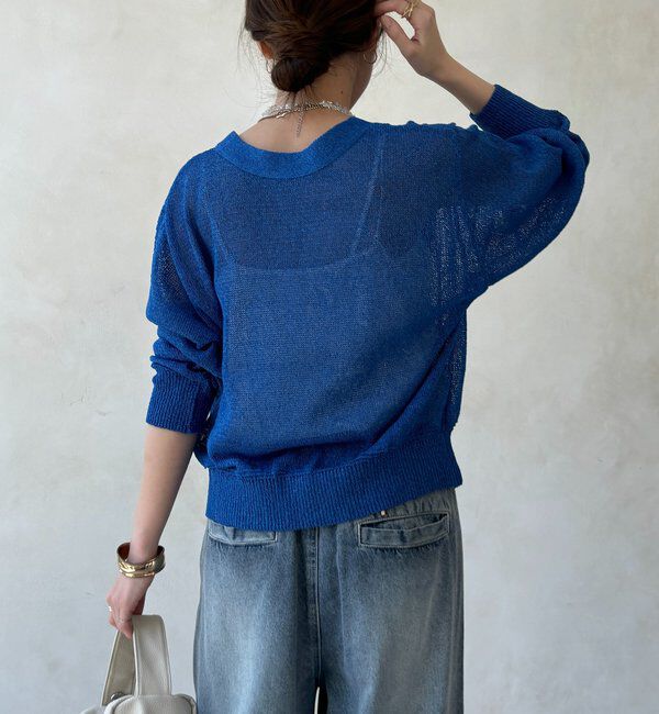  「ペーパーヤーン前後2WAYカーディガン」|カーディガン|