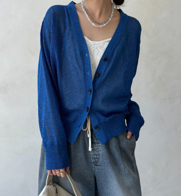  「ペーパーヤーン前後2WAYカーディガン」|カーディガン|