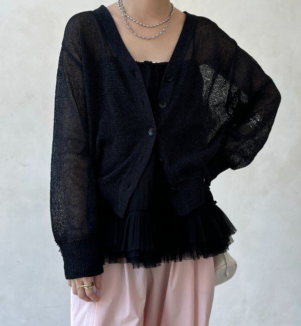  「ペーパーヤーン前後2WAYカーディガン」|カーディガン|