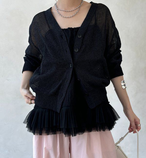  「ペーパーヤーン前後2WAYカーディガン」|カーディガン|