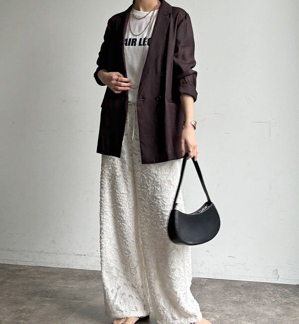  「【WEB限定】オーガンジーカットジャガードイージーパンツ」|チノ|