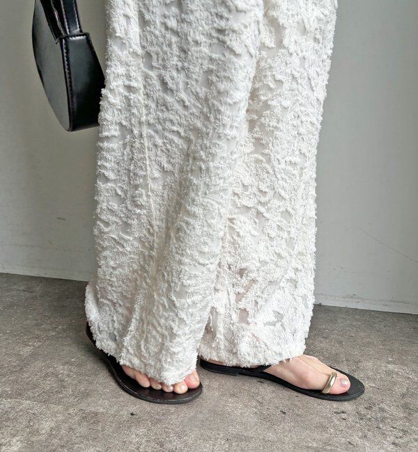  「【WEB限定】オーガンジーカットジャガードイージーパンツ」|チノ|