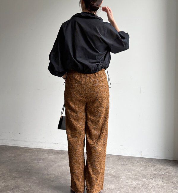  「【WEB限定】オーガンジーカットジャガードイージーパンツ」|チノ|