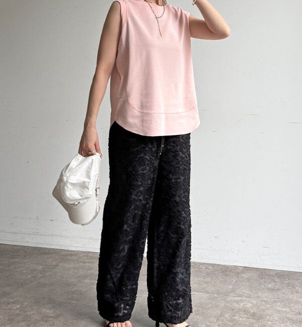  「【WEB限定】オーガンジーカットジャガードイージーパンツ」|チノ|