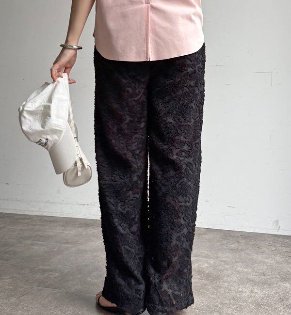  「【WEB限定】オーガンジーカットジャガードイージーパンツ」|チノ|