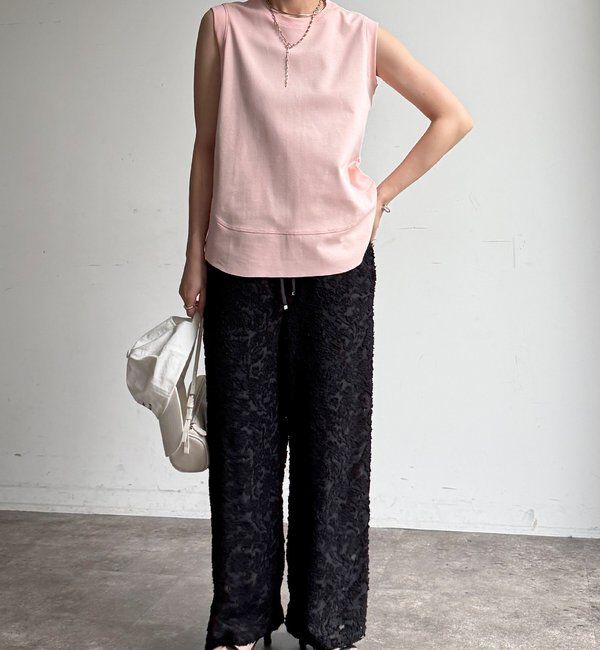  「【WEB限定】オーガンジーカットジャガードイージーパンツ」|チノ|