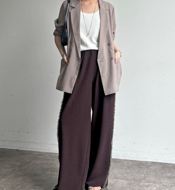  「【WEB限定】カットジョーゼットサイドチュールフリルパンツ」|チノ|