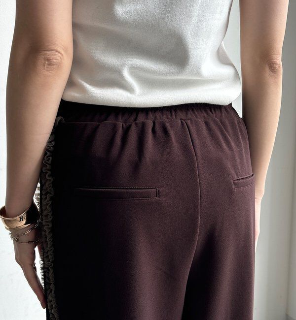  「【WEB限定】カットジョーゼットサイドチュールフリルパンツ」|チノ|