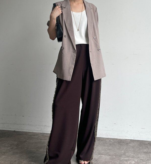  「【WEB限定】カットジョーゼットサイドチュールフリルパンツ」|チノ|