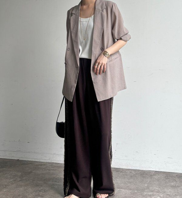  「【WEB限定】カットジョーゼットサイドチュールフリルパンツ」|チノ|