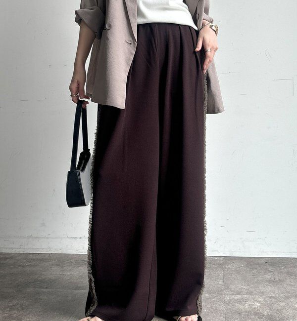  「【WEB限定】カットジョーゼットサイドチュールフリルパンツ」|チノ|