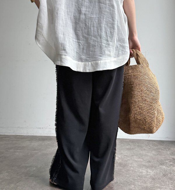  「【WEB限定】カットジョーゼットサイドチュールフリルパンツ」|チノ|