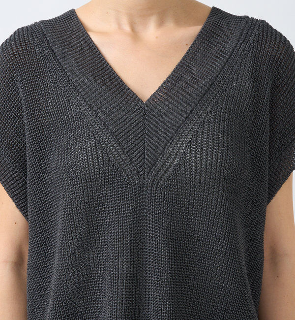  「【ウォッシャブル】ギマコットンニットベスト」|ニット・セーター|