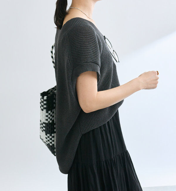  「【ウォッシャブル】ギマコットンニットベスト」|ニット・セーター|