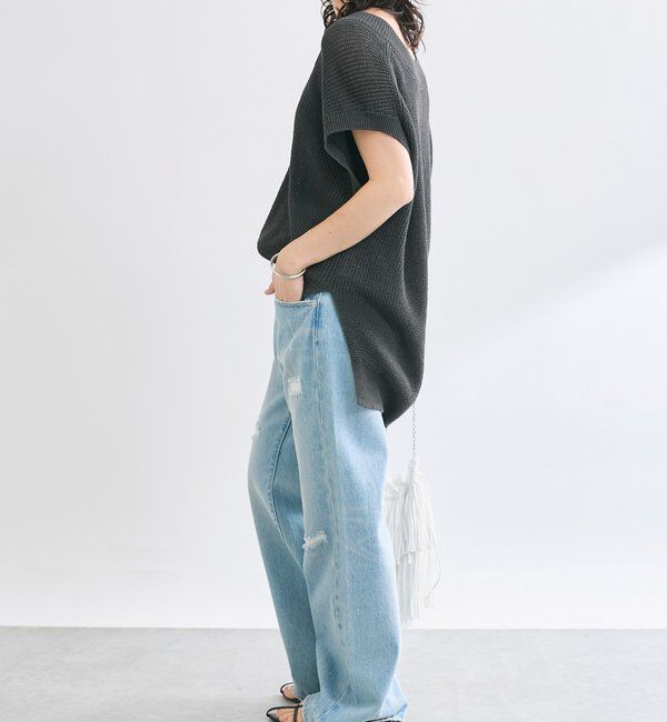  「【ウォッシャブル】ギマコットンニットベスト」|ニット・セーター|