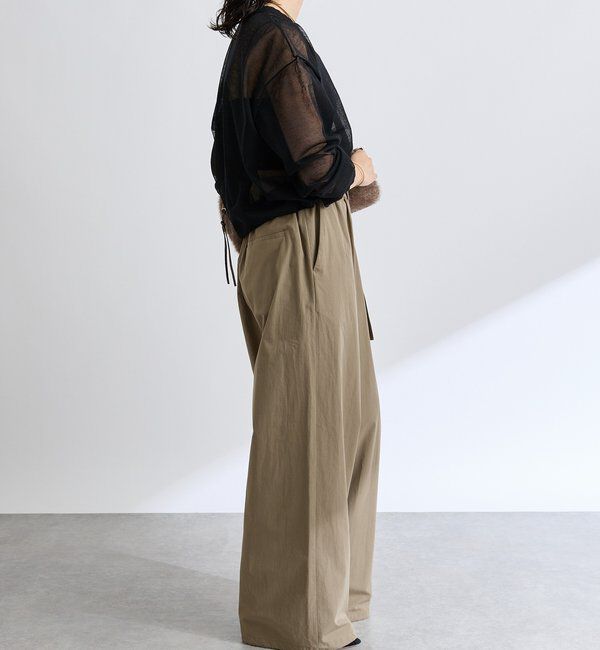  「【こなれ感抜群】ベルテッドワイドパンツ」|チノ|