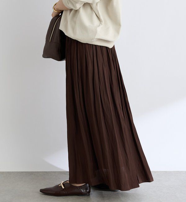  「【上品なシルエット】割繊ギャザースカート」|スカート|