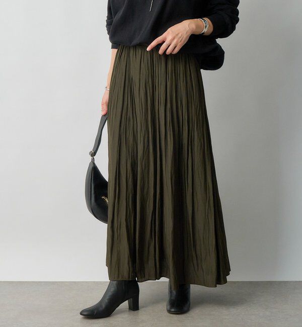  「【上品なシルエット】割繊ギャザースカート」|スカート|