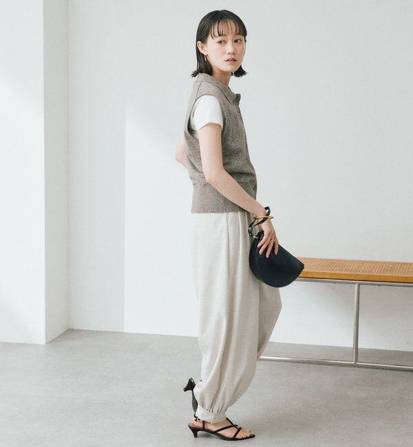  「【抜け感のある印象に】メランジポロカラーベスト」|ニット・セーター|