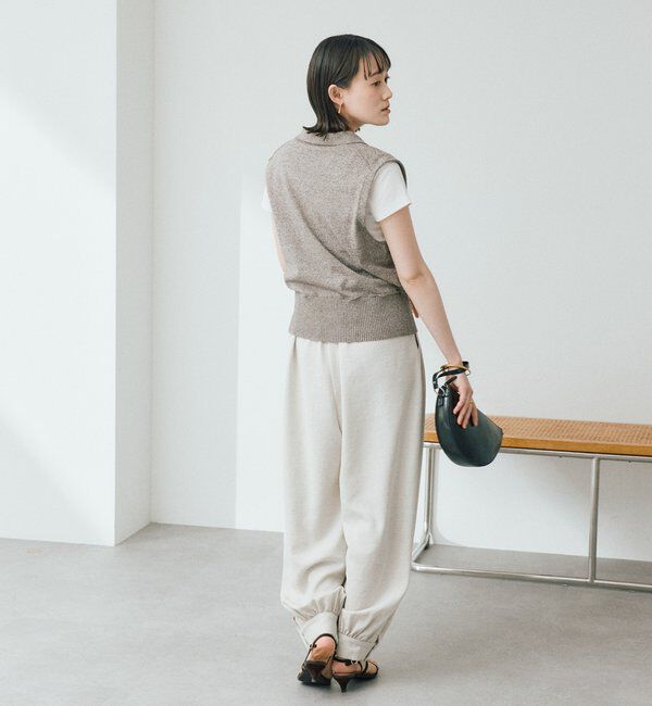  「【抜け感のある印象に】メランジポロカラーベスト」|ニット・セーター|
