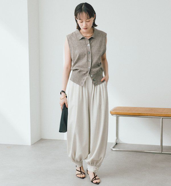  「【抜け感のある印象に】メランジポロカラーベスト」|ニット・セーター|