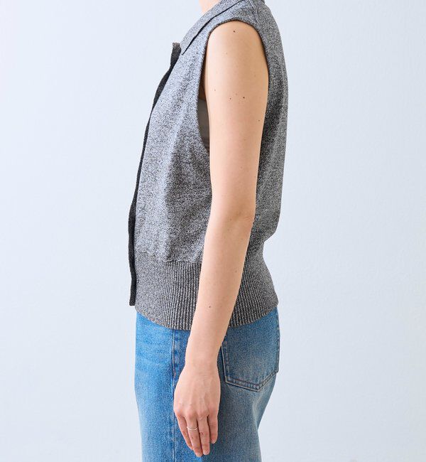  「【抜け感のある印象に】メランジポロカラーベスト」|ニット・セーター|