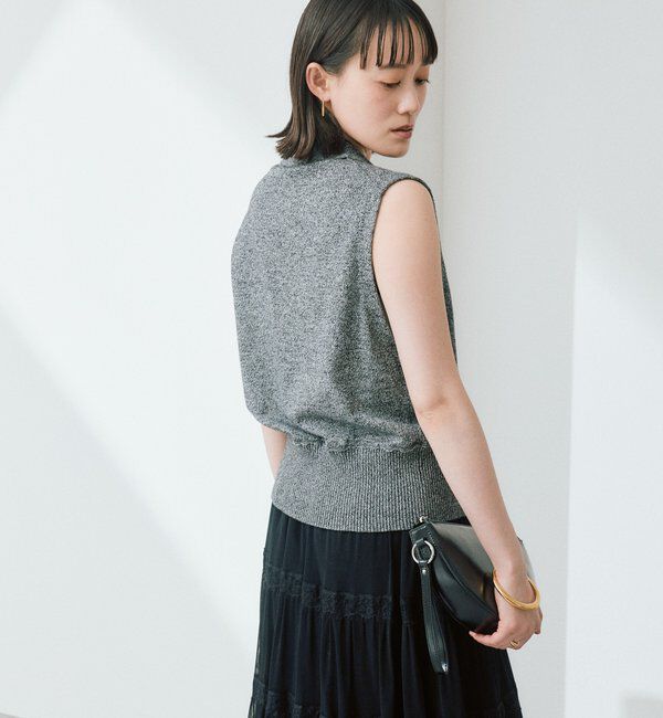  「【抜け感のある印象に】メランジポロカラーベスト」|ニット・セーター|
