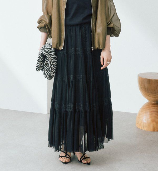  「予約【着映え】チュールティアードスカート」|スカート|