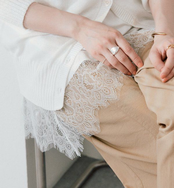  「【レース裾で映える】レースヘムタンクトップ」|キャミソール|