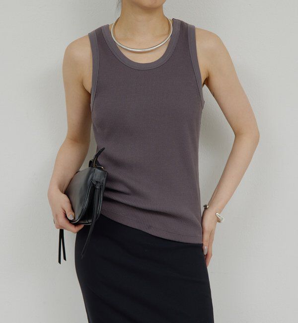  「リブタンクトップ」|Tシャツ・カットソー|チャコールグレー
