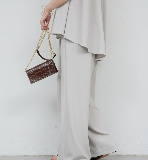  「【きちんと感&times;美脚】【セットアップ対応】タックイージーパンツ」|チノ|