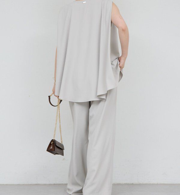  「【きちんと感&times;美脚】【セットアップ対応】タックイージーパンツ」|チノ|